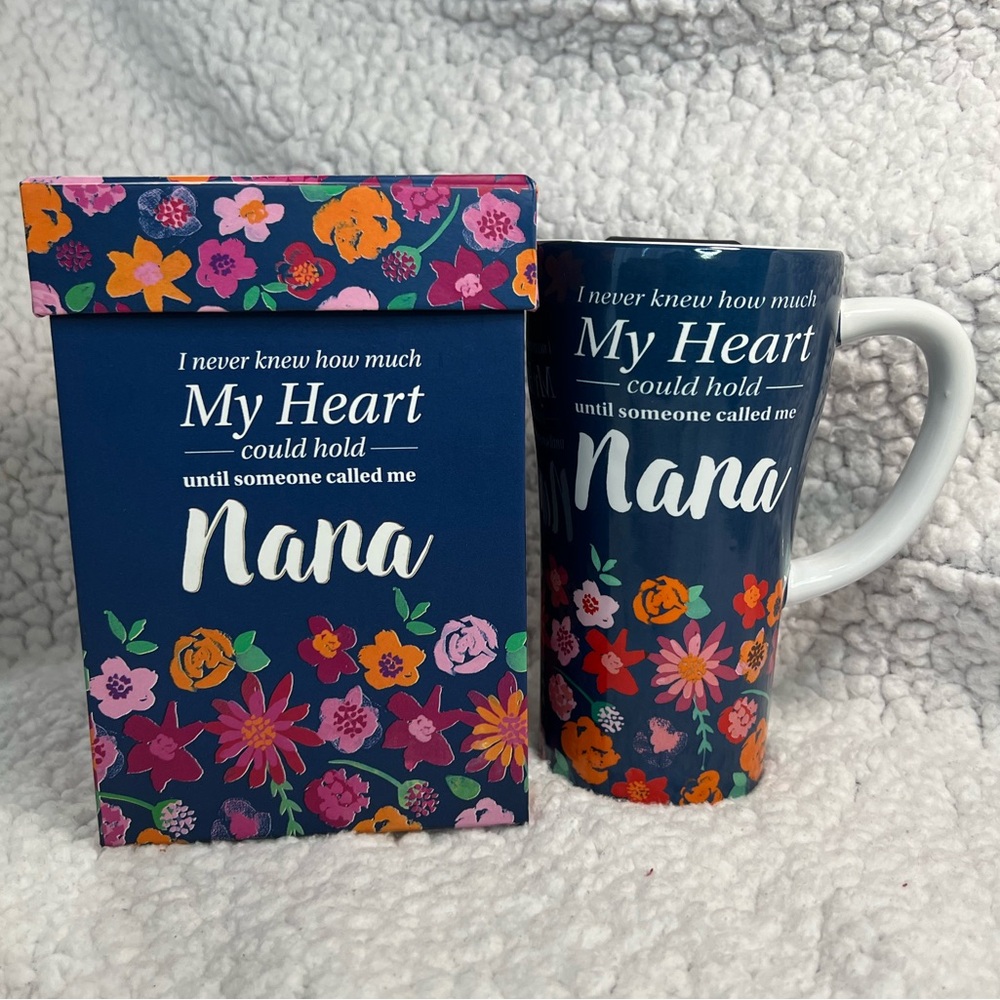 NWT-Beautiful Nana Travel Latte Mug & Matching Gift Box! Perfect Gift For Nana!